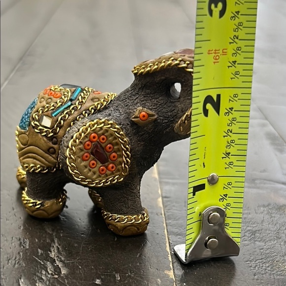 Decorative Elephant Figurine with Gold Accents. Small - Picture 6 of 7